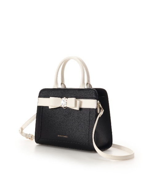 SAMANTHAVEGA(サマンサベガ)の「バイカラージュエルリボンハンドバッグ(ハンドバッグ・レディース・ホワイト/ラベンダー/ブラック・FREE)」の10枚目の写真