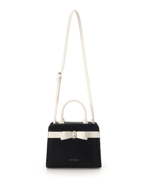 SAMANTHAVEGA(サマンサベガ)の「バイカラージュエルリボンハンドバッグ(ハンドバッグ・レディース・ホワイト/ラベンダー/ブラック・FREE)」の15枚目の写真