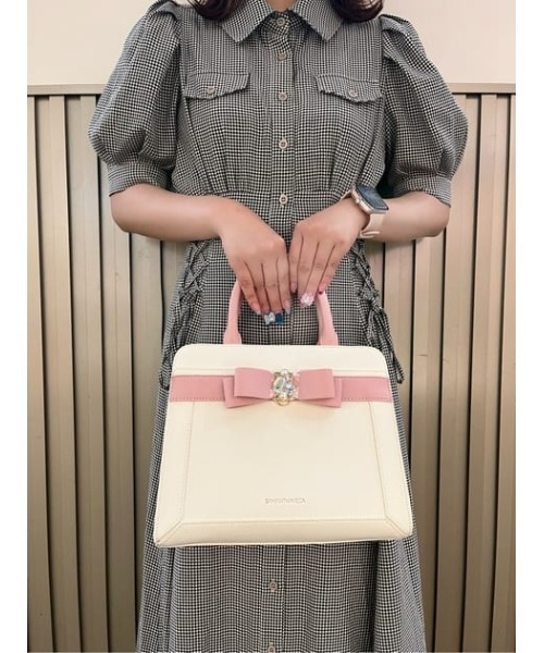 SAMANTHAVEGA(サマンサベガ)の「バイカラージュエルリボンハンドバッグ(ハンドバッグ・レディース・ホワイト/ラベンダー/ブラック・FREE)」の22枚目の写真