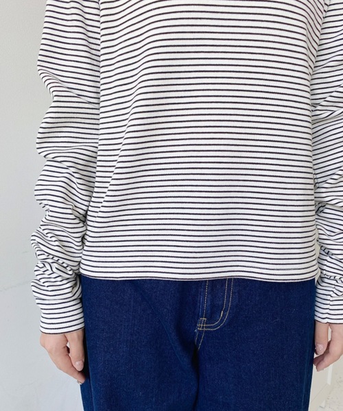 激レア♡ラルフローレン　ワンポイント刺繍ボーダーロングTシャツカットソー　白×紺 激レア♡ラルフローレン ワンポイント刺繍ボーダーロングTシャツ