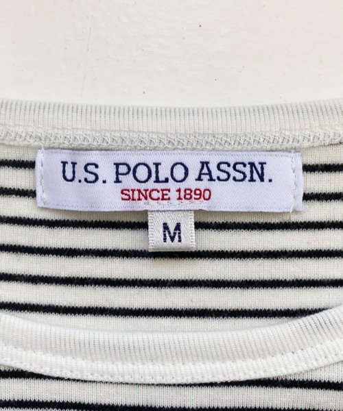 U.S. POLO ASSN.（ユーエスポロアッスン）の「moment＋別注【U.S.POLO ASSN.】ワンポイント刺繍袖くしゅくしゅボーダーロンT（Tシャツ/カットソー・レディース・チャコールグレー/オフホワイト/ブラック/ネイビー/オートミール・L/M）」の17枚目の写真