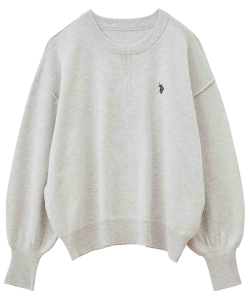 U.S. POLO ASSN.（ユーエスポロアッスン）の「GeeRA別注【U.S. POLO ASSN.】ユーエスポロアッスン　ワンポイント刺繍スウェットライクニット（ニット/セーター・レディース・レッド/オートミール/グレー/ブラック・SMALL/MEDIUM/LARGE/X-LARGE）」の8枚目の写真