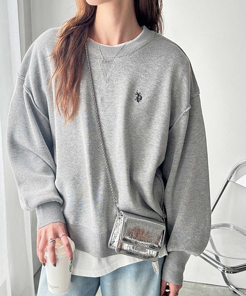 U.S. POLO ASSN.（ユーエスポロアッスン）の「GeeRA別注【U.S. POLO ASSN.】ユーエスポロアッスン　ワンポイント刺繍スウェットライクニット（ニット/セーター・レディース・レッド/オートミール/グレー/ブラック・SMALL/MEDIUM/LARGE/X-LARGE）」の14枚目の写真