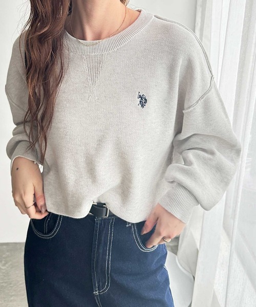 U.S. POLO ASSN.（ユーエスポロアッスン）の「GeeRA別注【U.S. POLO ASSN.】ユーエスポロアッスン　ワンポイント刺繍スウェットライクニット（ニット/セーター・レディース・レッド/オートミール/グレー/ブラック・SMALL/MEDIUM/LARGE/X-LARGE）」の16枚目の写真