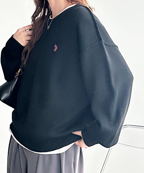 U.S. POLO ASSN.（ユーエスポロアッスン）の「GeeRA別注【U.S. POLO ASSN.】ユーエスポロアッスン　ワンポイント刺繍スウェットライクニット（ニット/セーター・レディース・レッド/オートミール/グレー/ブラック・SMALL/MEDIUM/LARGE/X-LARGE）」の18枚目の写真