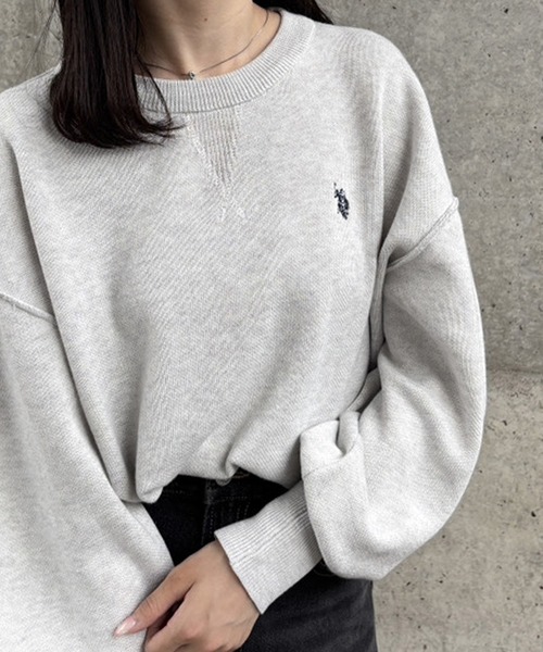 U.S. POLO ASSN.（ユーエスポロアッスン）の「GeeRA別注【U.S. POLO ASSN.】ユーエスポロアッスン　ワンポイント刺繍スウェットライクニット（ニット/セーター・レディース・レッド/オートミール/グレー/ブラック・SMALL/MEDIUM/LARGE/X-LARGE）」の19枚目の写真