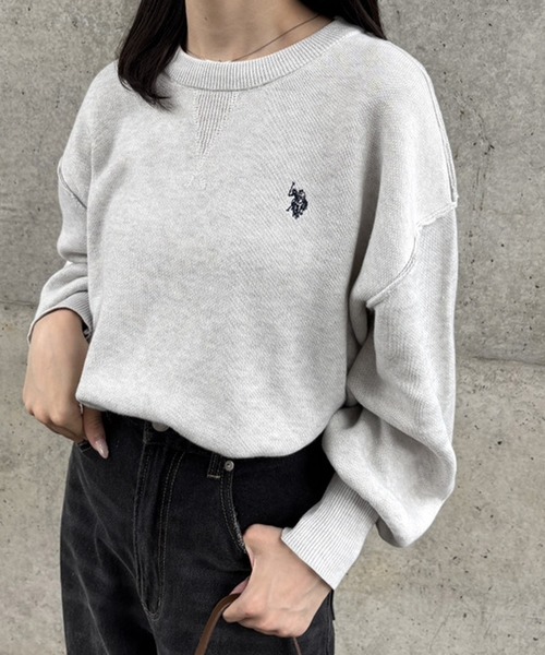 U.S. POLO ASSN.（ユーエスポロアッスン）の「GeeRA別注【U.S. POLO ASSN.】ユーエスポロアッスン　ワンポイント刺繍スウェットライクニット（ニット/セーター・レディース・レッド/オートミール/グレー/ブラック・SMALL/MEDIUM/LARGE/X-LARGE）」の20枚目の写真