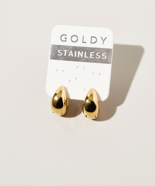 GOLDY(ゴールディ)の「【金属アレルギー軽減】ミニ ドロップ フープ ワンタッチ ステンレス ピアス(ピアス(両耳用)・レディース・シルバー/ゴールド・FREE)」の8枚目の写真