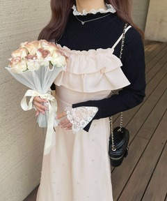 結婚式　ドレス　シフォンボレロツキレースワンピース シフォンボレロツキレースワンピース（ドレス）｜Ellno de Mavie
