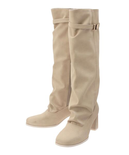 dazzlin（ダズリン）の「ベルトラウンドロングブーツ（ブーツ・レディース・アイボリー/ブラック/ブラウン・MEDIUM/LARGE）」の7枚目の写真