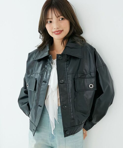 MAJESTIC LEGON(マジェスティックレゴン)の「2wayリボンステンカラーブルゾン(ブルゾン・レディース・ブラック/ブラウン/キャメル/ブラウン系その他2・MEDIUM/SMALL)」の5枚目の写真