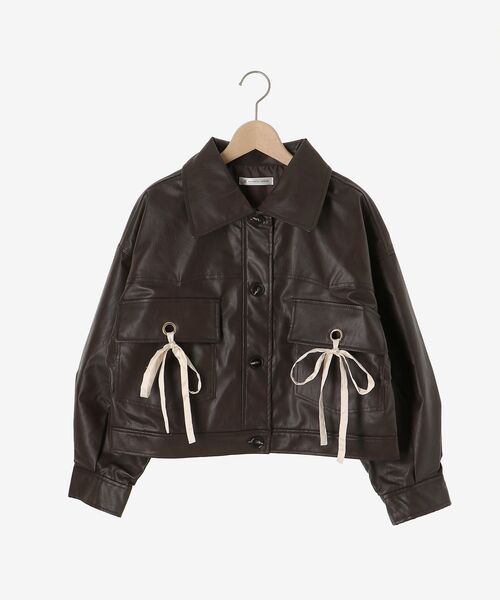 MAJESTIC LEGON(マジェスティックレゴン)の「2wayリボンステンカラーブルゾン(ブルゾン・レディース・ブラック/ブラウン/キャメル/ブラウン系その他2・MEDIUM/SMALL)」の6枚目の写真