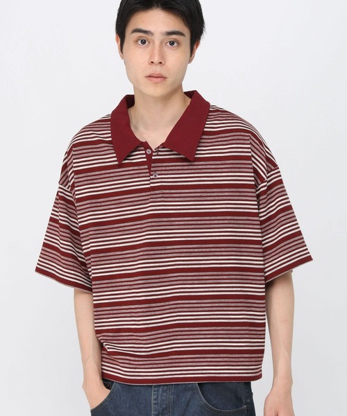 3.3 Field Trip (3.3フィールドトリップ)の「3.3 Field Trip/マルチボーダーカラーT(Tシャツ/カットソー・メンズ・ブラック/ボルドー・LARGE/MEDIUM)」の13枚目の写真