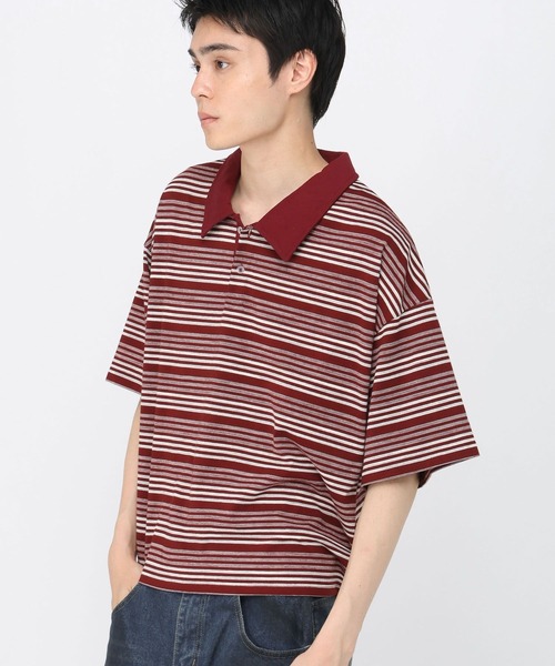 3.3 Field Trip (3.3フィールドトリップ)の「3.3 Field Trip/マルチボーダーカラーT(Tシャツ/カットソー・メンズ・ブラック/ボルドー・LARGE/MEDIUM)」の14枚目の写真