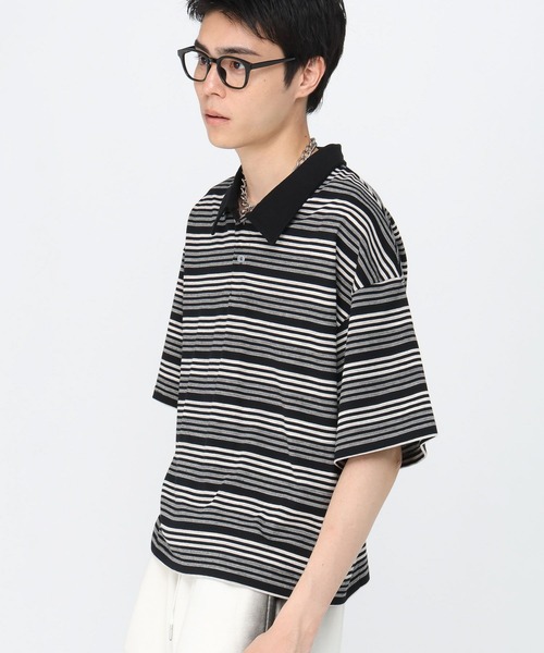3.3 Field Trip (3.3フィールドトリップ)の「3.3 Field Trip/マルチボーダーカラーT(Tシャツ/カットソー・メンズ・ブラック/ボルドー・LARGE/MEDIUM)」の19枚目の写真
