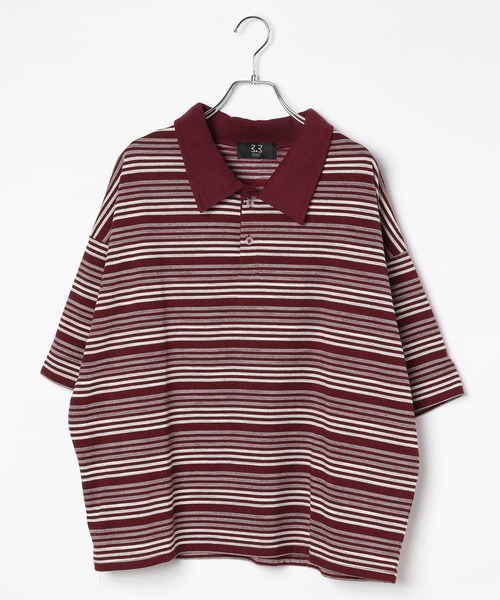 3.3 Field Trip (3.3フィールドトリップ)の「3.3 Field Trip/マルチボーダーカラーT(Tシャツ/カットソー・メンズ・ブラック/ボルドー・LARGE/MEDIUM)」の21枚目の写真
