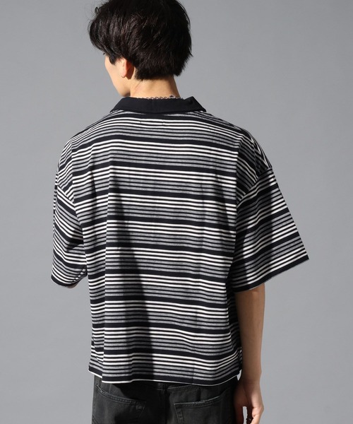 3.3 Field Trip (3.3フィールドトリップ)の「3.3 Field Trip/マルチボーダーカラーT(Tシャツ/カットソー・メンズ・ブラック/ボルドー・LARGE/MEDIUM)」の9枚目の写真