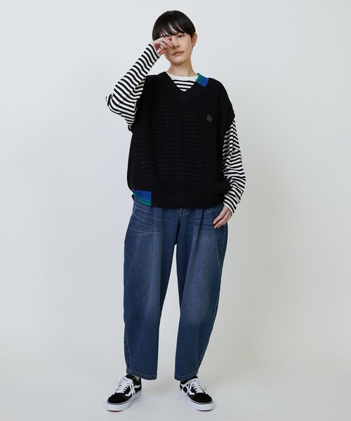 FRAPBOIS(フラボア)の「ニットベスト(ベスト・レディース・ブラック/グリーン・1/2)」の19枚目の写真
