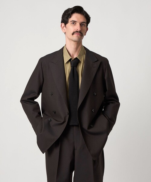 スティーブンアラン　ダブルブレストジャケット Steven Alan＞ ウール オックスフォード ダブルブレステッド 6B