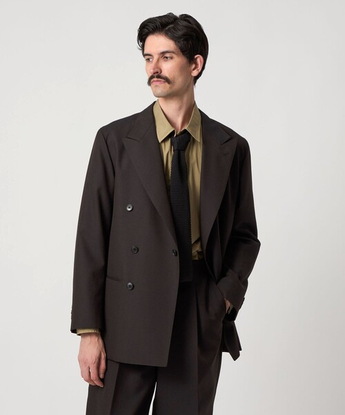 定価13.6万　ポステレガント　ダブル　テーラードジャケット　ネイビー　ウール セール】 ストレッチウールテーラードダブルジャケット