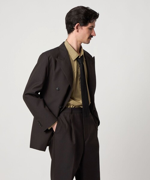 スティーブンアラン　ダブルブレストジャケット Steven Alan＞ ウール オックスフォード ダブルブレステッド 6B