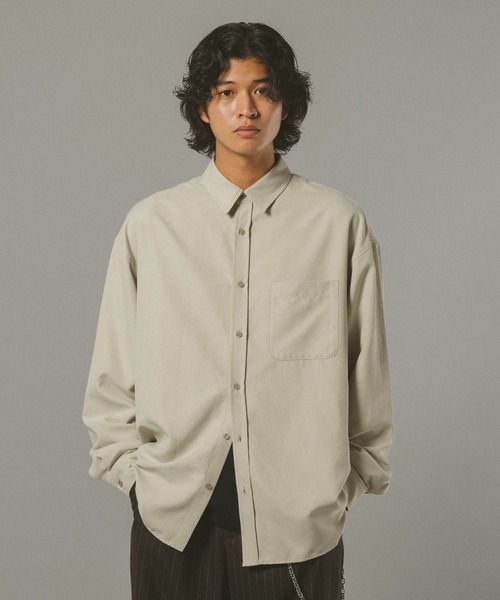 RAGEBLUE(レイジブルー)の「シルキータッチ/オーバーサイズシャツ(シャツ/ブラウス・メンズ・ネイビー/ベージュ/ピンク・MEDIUM/LARGE)」の2枚目の写真