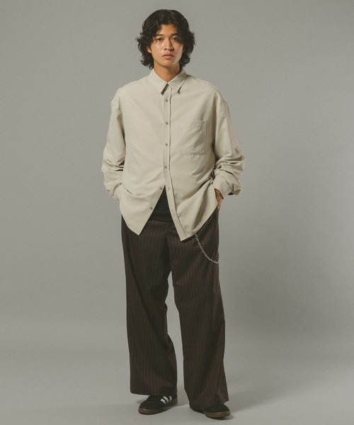 RAGEBLUE(レイジブルー)の「シルキータッチ/オーバーサイズシャツ(シャツ/ブラウス・メンズ・ネイビー/ベージュ/ピンク・MEDIUM/LARGE)」の10枚目の写真