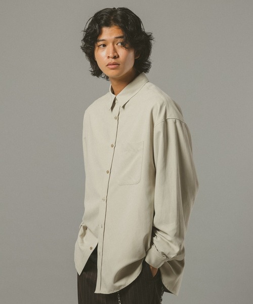 RAGEBLUE(レイジブルー)の「シルキータッチ/オーバーサイズシャツ(シャツ/ブラウス・メンズ・ネイビー/ベージュ/ピンク・MEDIUM/LARGE)」の11枚目の写真