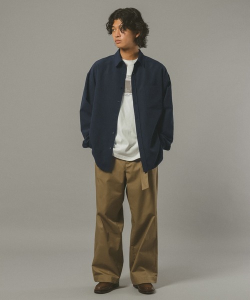 RAGEBLUE(レイジブルー)の「シルキータッチ/オーバーサイズシャツ(シャツ/ブラウス・メンズ・ネイビー/ベージュ/ピンク・MEDIUM/LARGE)」の13枚目の写真