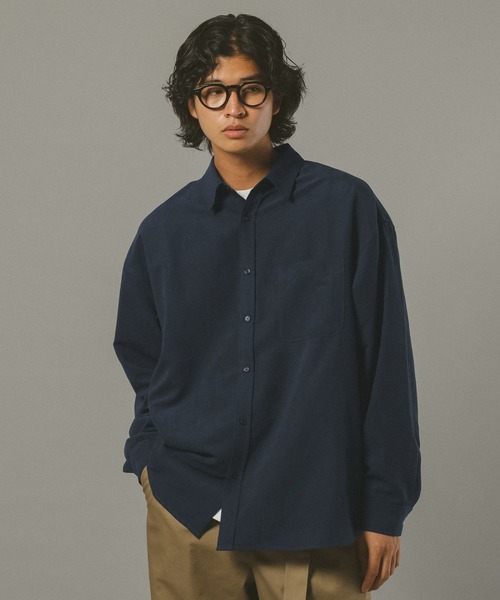 RAGEBLUE(レイジブルー)の「シルキータッチ/オーバーサイズシャツ(シャツ/ブラウス・メンズ・ネイビー/ベージュ/ピンク・MEDIUM/LARGE)」の16枚目の写真