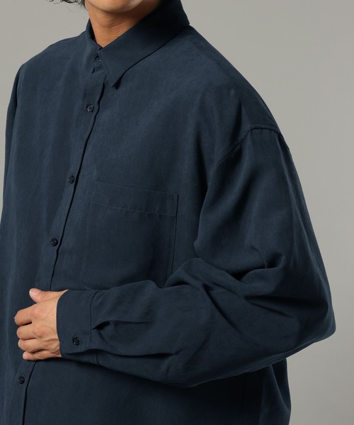 RAGEBLUE(レイジブルー)の「シルキータッチ/オーバーサイズシャツ(シャツ/ブラウス・メンズ・ネイビー/ベージュ/ピンク・MEDIUM/LARGE)」の22枚目の写真