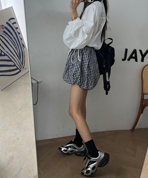 ギンガムチェック バルーンショートパンツ　冬物です。 ギンガムチェック バルーンショートパンツ（その他パンツ