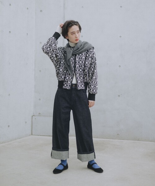 B:MING by BEAMS(ビーミングバイビームス)の「プリント キルト ブルゾン(ブルゾン・レディース・ホワイト系その他5/ブラック・SMALL/MEDIUM)」の3枚目の写真