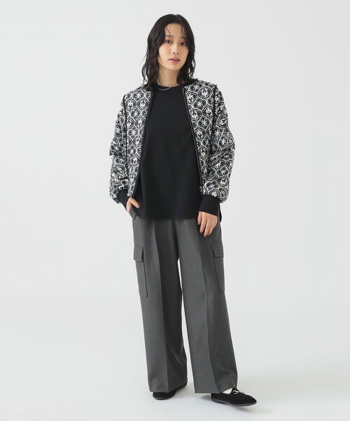 B:MING by BEAMS(ビーミングバイビームス)の「プリント キルト ブルゾン(ブルゾン・レディース・ホワイト系その他5/ブラック・SMALL/MEDIUM)」の6枚目の写真