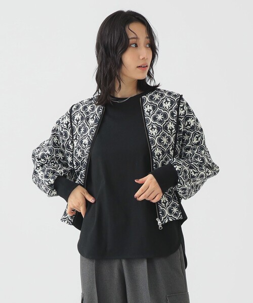 B:MING by BEAMS(ビーミングバイビームス)の「プリント キルト ブルゾン(ブルゾン・レディース・ホワイト系その他5/ブラック・SMALL/MEDIUM)」の7枚目の写真
