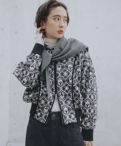 B:MING by BEAMS(ビーミングバイビームス)の「プリント キルト ブルゾン(ブルゾン・レディース・ホワイト系その他5/ブラック・SMALL/MEDIUM)」の13枚目の写真