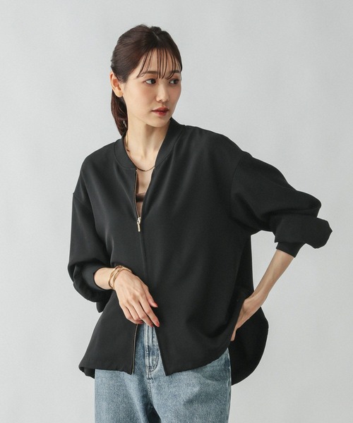 GLOBAL WORK(グローバルワーク)の「WクロスZIPブルゾン/576803(ブルゾン・レディース・ブラック/モカ・MEDIUM/LARGE)」の7枚目の写真