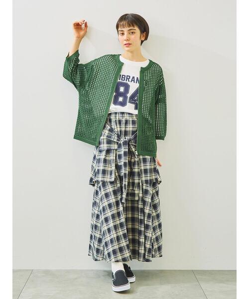 SM2（エスエムツー）の「メッシュ編みZIPカーディガン（カーディガン/ボレロ・レディース・グリーン/ブラック/クリーム・F）」の6枚目の写真