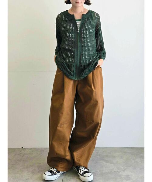 SM2（エスエムツー）の「メッシュ編みZIPカーディガン（カーディガン/ボレロ・レディース・グリーン/ブラック/クリーム・F）」の14枚目の写真