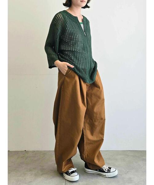 SM2（エスエムツー）の「メッシュ編みZIPカーディガン（カーディガン/ボレロ・レディース・グリーン/ブラック/クリーム・F）」の15枚目の写真