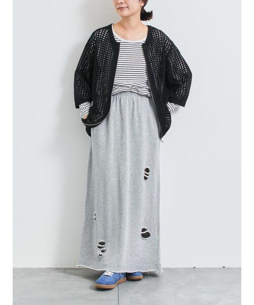 SM2（エスエムツー）の「メッシュ編みZIPカーディガン（カーディガン/ボレロ・レディース・グリーン/ブラック/クリーム・F）」の21枚目の写真