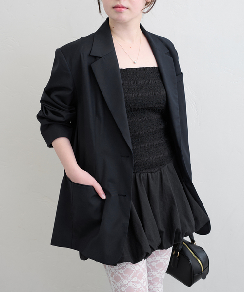 U by SPICK&SPAN(ユーバイスピックアンドスパン)の「オーバーミドルジャケット(テーラードジャケット・レディース・グレー/ネイビー・36/38)」の20枚目の写真