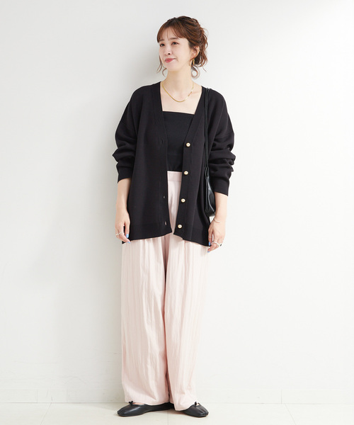 B.C STOCK(ベーセーストック)の「手洗い可 / スムースニットカーディガン(カーディガン/ボレロ・レディース・ライトブルー/ブラック/ブラウン・FREE)」の4枚目の写真