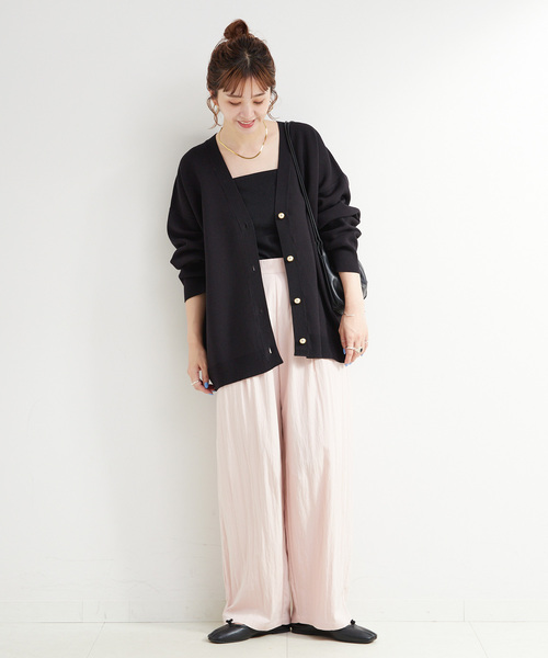 B.C STOCK(ベーセーストック)の「手洗い可 / スムースニットカーディガン(カーディガン/ボレロ・レディース・ライトブルー/ブラック/ブラウン・FREE)」の5枚目の写真