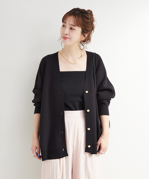 B.C STOCK(ベーセーストック)の「手洗い可 / スムースニットカーディガン(カーディガン/ボレロ・レディース・ライトブルー/ブラック/ブラウン・FREE)」の8枚目の写真