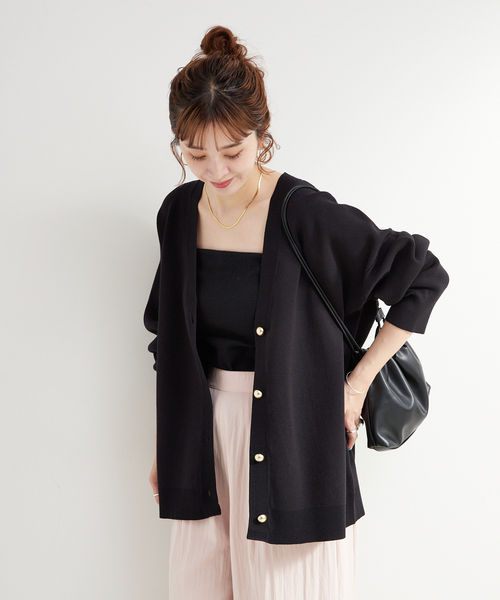 B.C STOCK(ベーセーストック)の「手洗い可 / スムースニットカーディガン(カーディガン/ボレロ・レディース・ライトブルー/ブラック/ブラウン・FREE)」の9枚目の写真