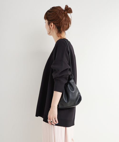 B.C STOCK(ベーセーストック)の「手洗い可 / スムースニットカーディガン(カーディガン/ボレロ・レディース・ライトブルー/ブラック/ブラウン・FREE)」の10枚目の写真