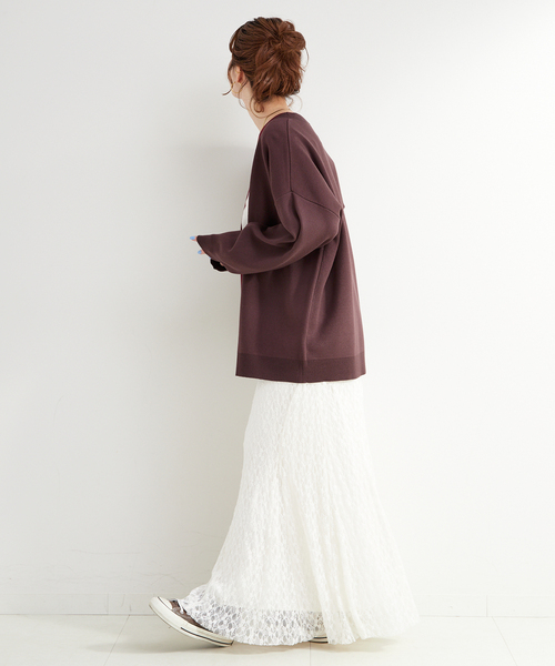 B.C STOCK(ベーセーストック)の「手洗い可 / スムースニットカーディガン(カーディガン/ボレロ・レディース・ライトブルー/ブラック/ブラウン・FREE)」の14枚目の写真