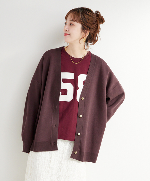 B.C STOCK(ベーセーストック)の「手洗い可 / スムースニットカーディガン(カーディガン/ボレロ・レディース・ライトブルー/ブラック/ブラウン・FREE)」の16枚目の写真