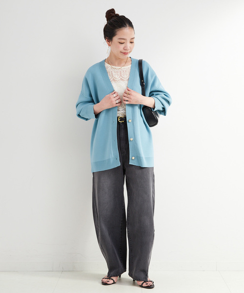 B.C STOCK(ベーセーストック)の「手洗い可 / スムースニットカーディガン(カーディガン/ボレロ・レディース・ライトブルー/ブラック/ブラウン・FREE)」の20枚目の写真